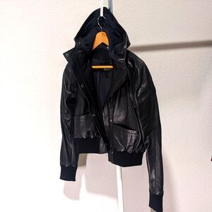 Under Armour Hooded Leather Jacket
